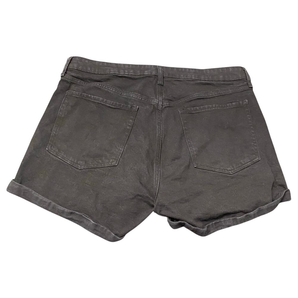 Old Navy Black High Rise OG Straight Denim Shorts Size 18 Spring Break Summer - Picture 2 of 7